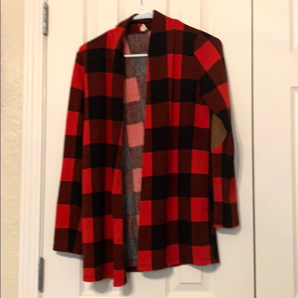 Maternity Pink Blush Plaid Sweater